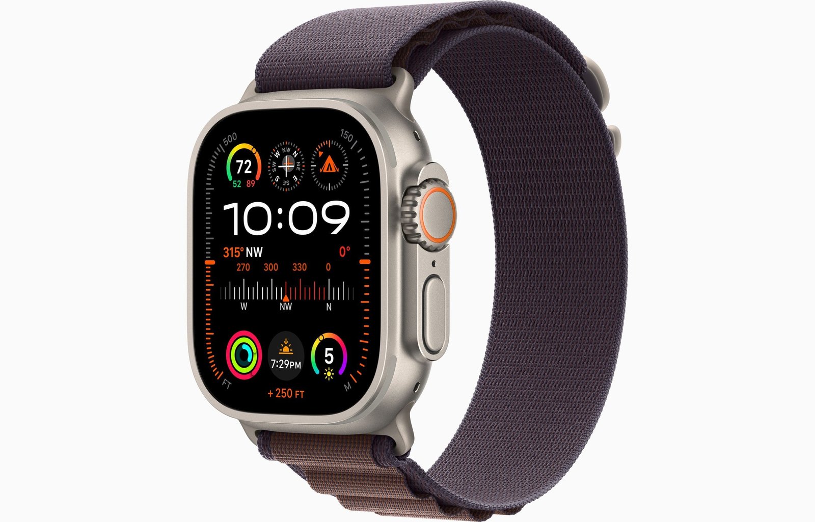Apple Watch Ultra 2 GPS + Cellular, 49mm Titanium Case with Indigo Alpine Loop - Image 2
