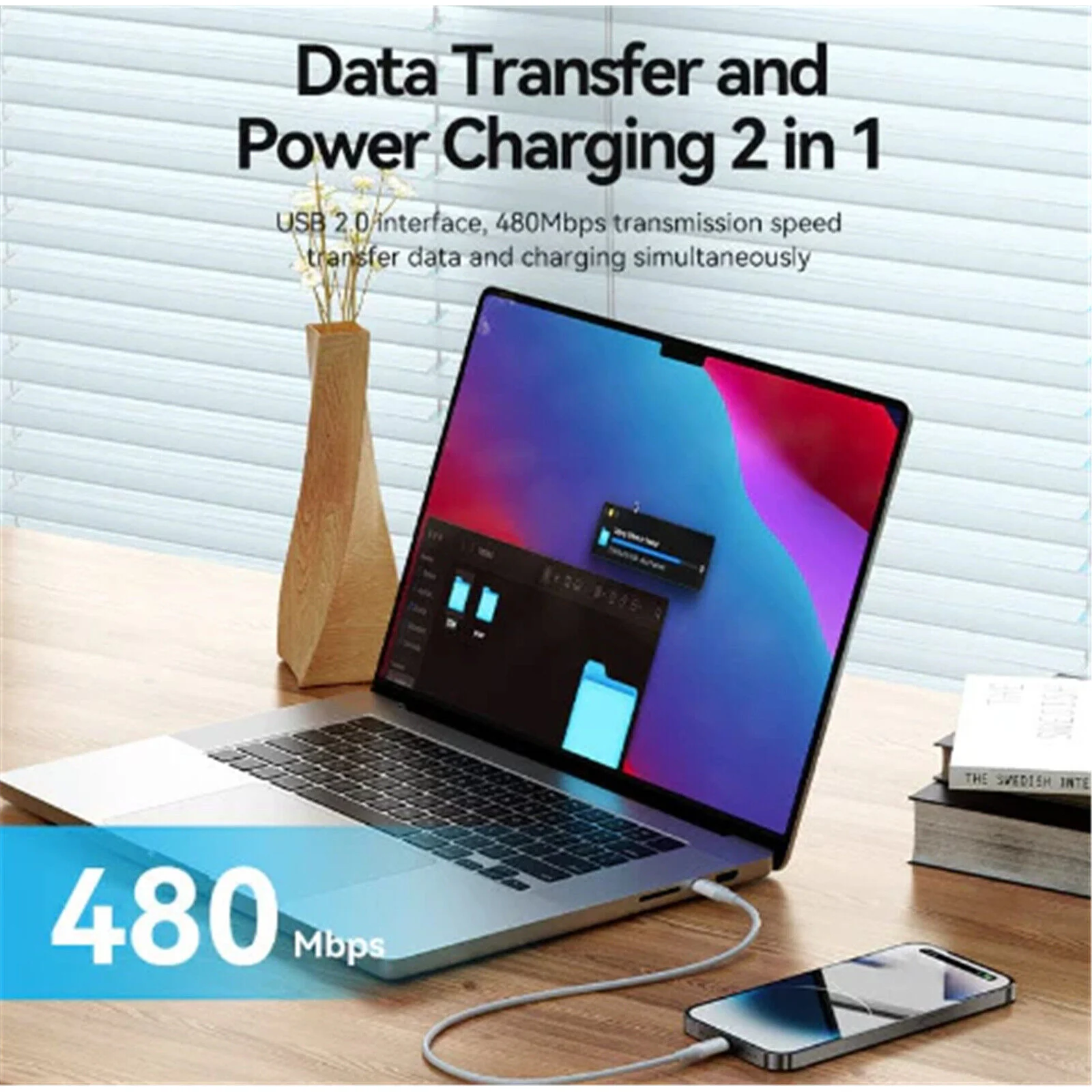 USB 2.0 C Male to C Male 3A Cable | 60W PD | 1M | Fast Charging Cable - Image 4