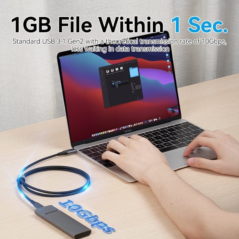 USB C to USB C Cable 100W USB3.1 | Fast PD Cable | MacBook Pro iPad Pro Samsung S20 | 4K 5A USB Type C | TAHHF | 1M - Image 4
